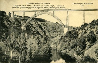 Auvergne Viaduc de Garabit Affiche chemin de fer Midi 