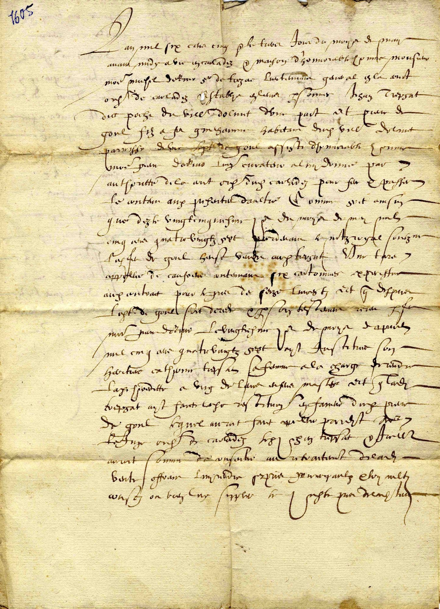 Transaction entre Jehan Trepsat et Pierre Degoul pour le retraitement de la vente de Caufreres (?) à Vic-sur-Cère par Degoul à Trepsat (1605)