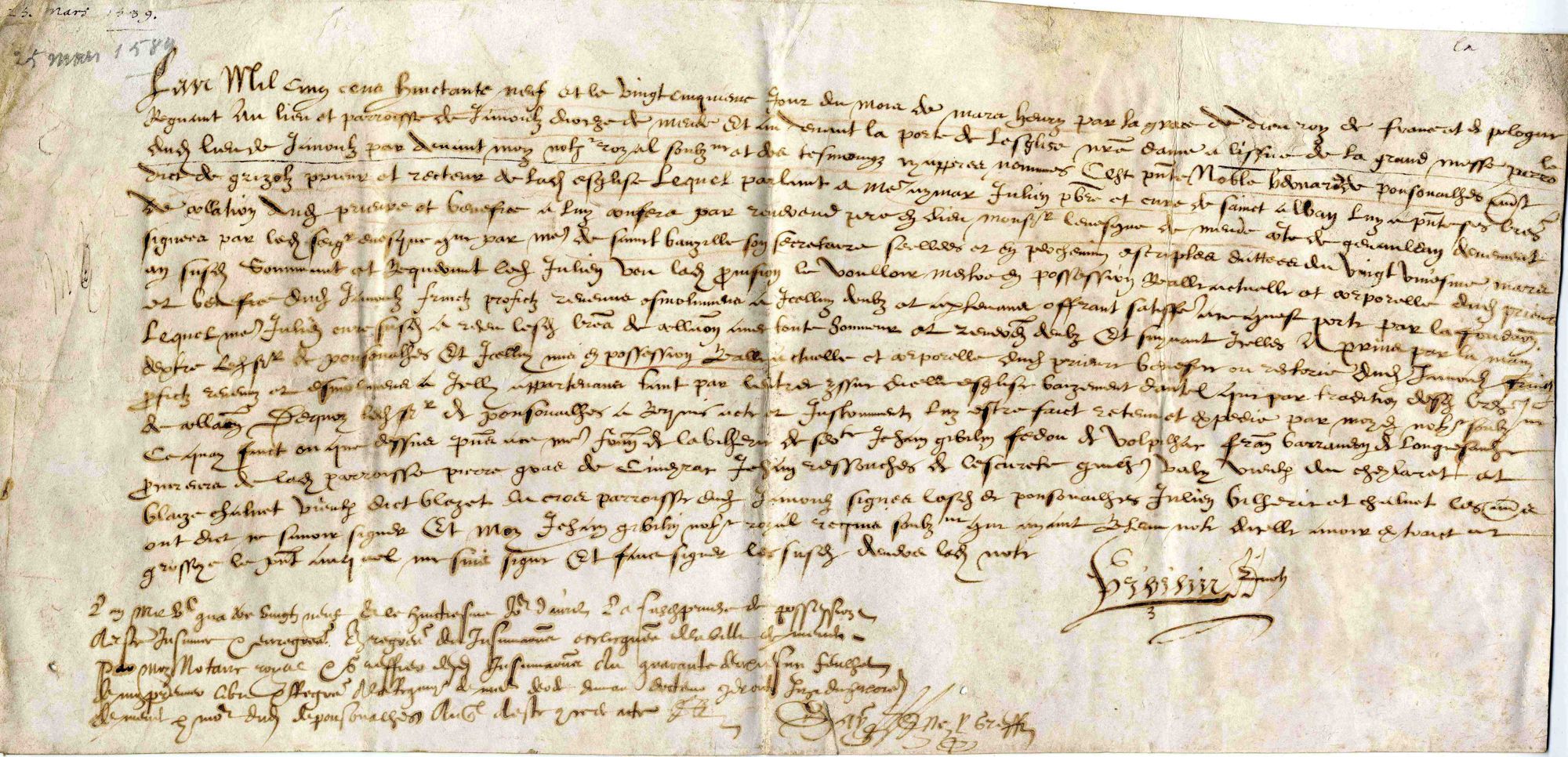 Prise de possession du prieuré de Saint-Gervais de Javols par Bernard de Ponsonailles (1589)