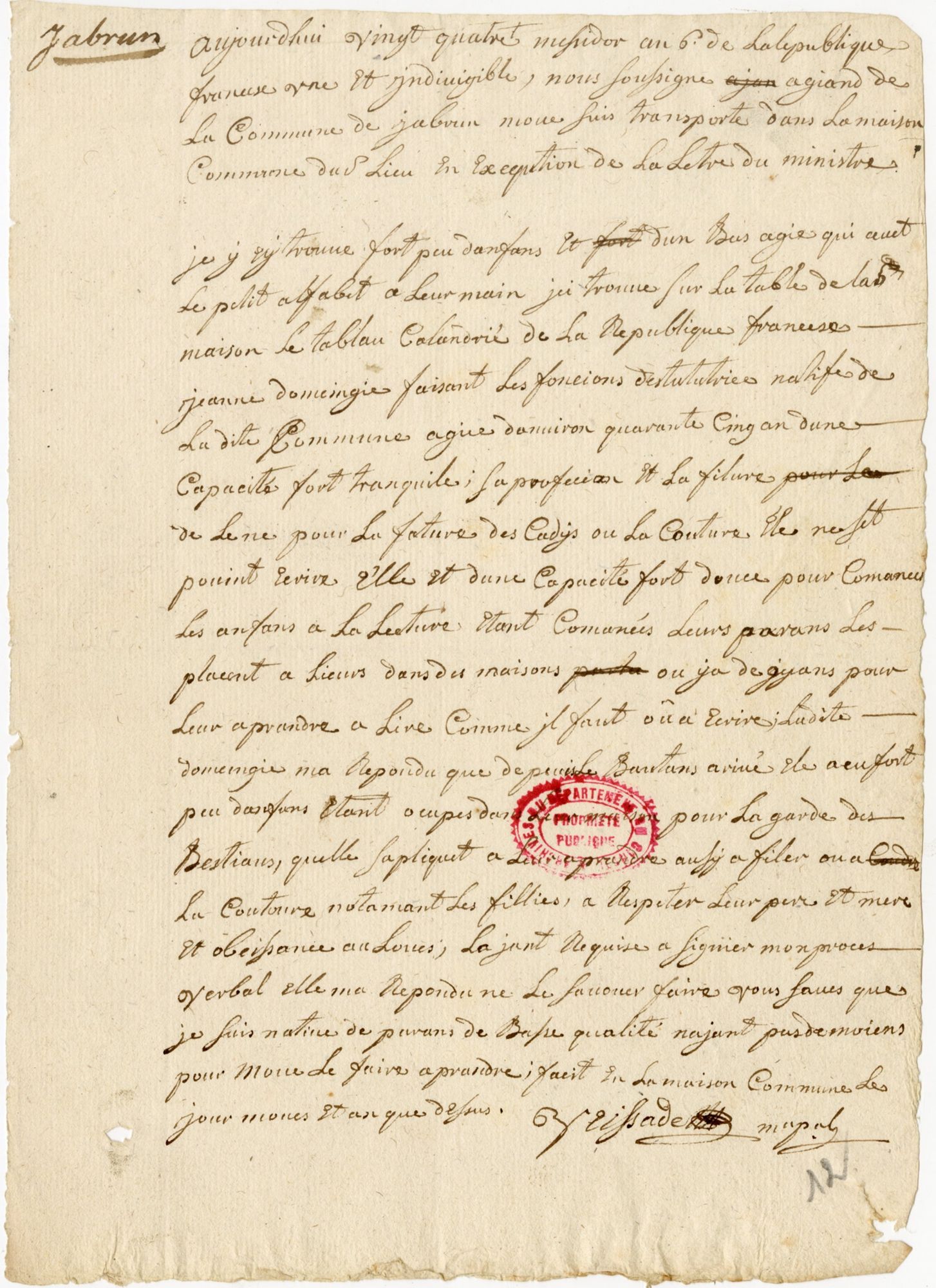 Rapport de l'agent Veissade (an VI)