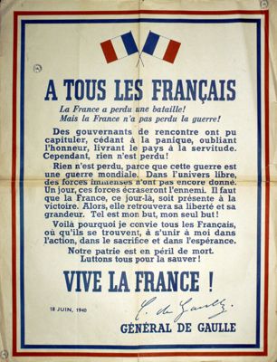 Affiche de l'appel du 18 juin 1940