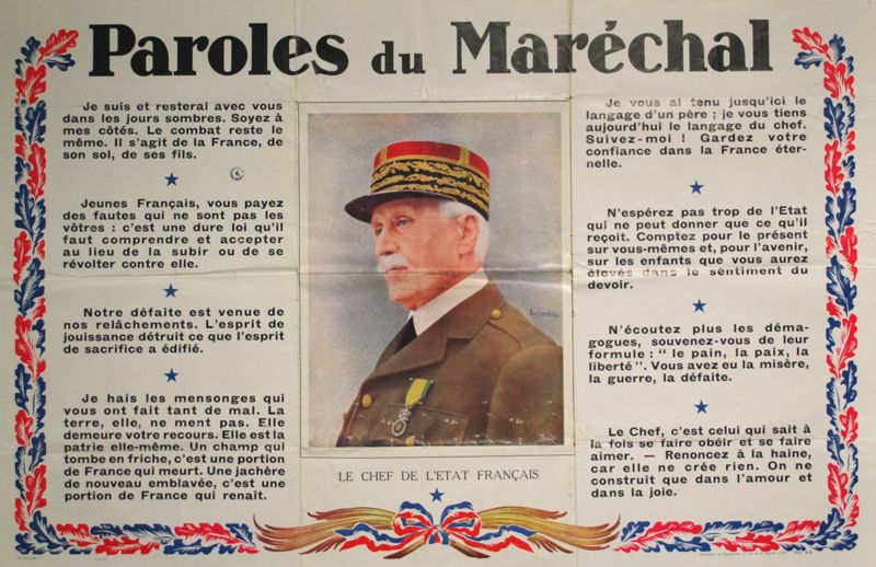 Affiche de propagande du gouvernement de Vichy