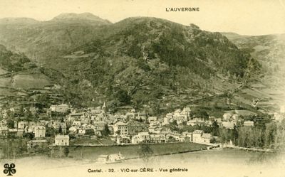 Vic-sur-Cère en 1912, carte postale, ADC 18 Fi 447.