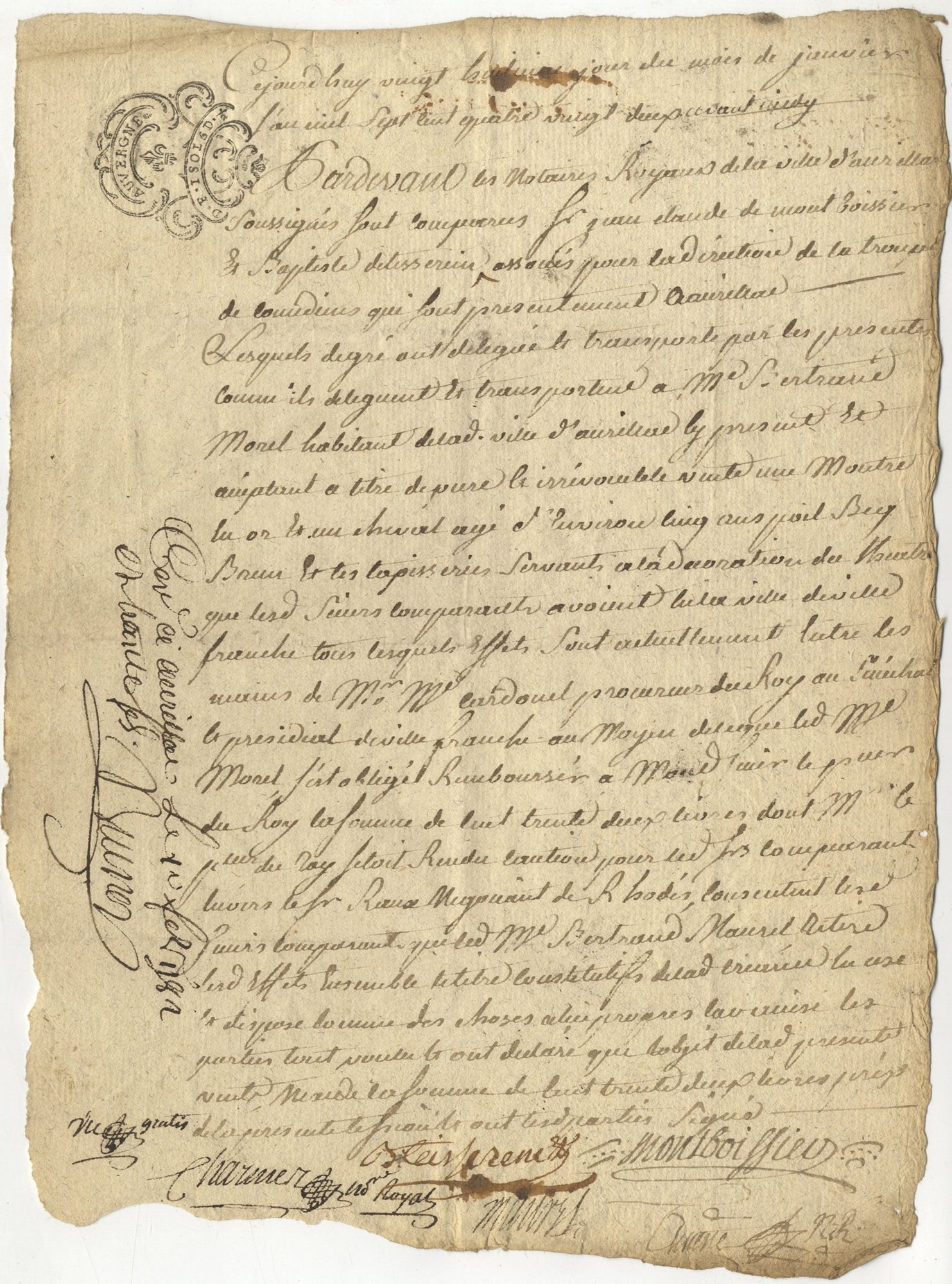 Des comédiens sur la paille (1782)