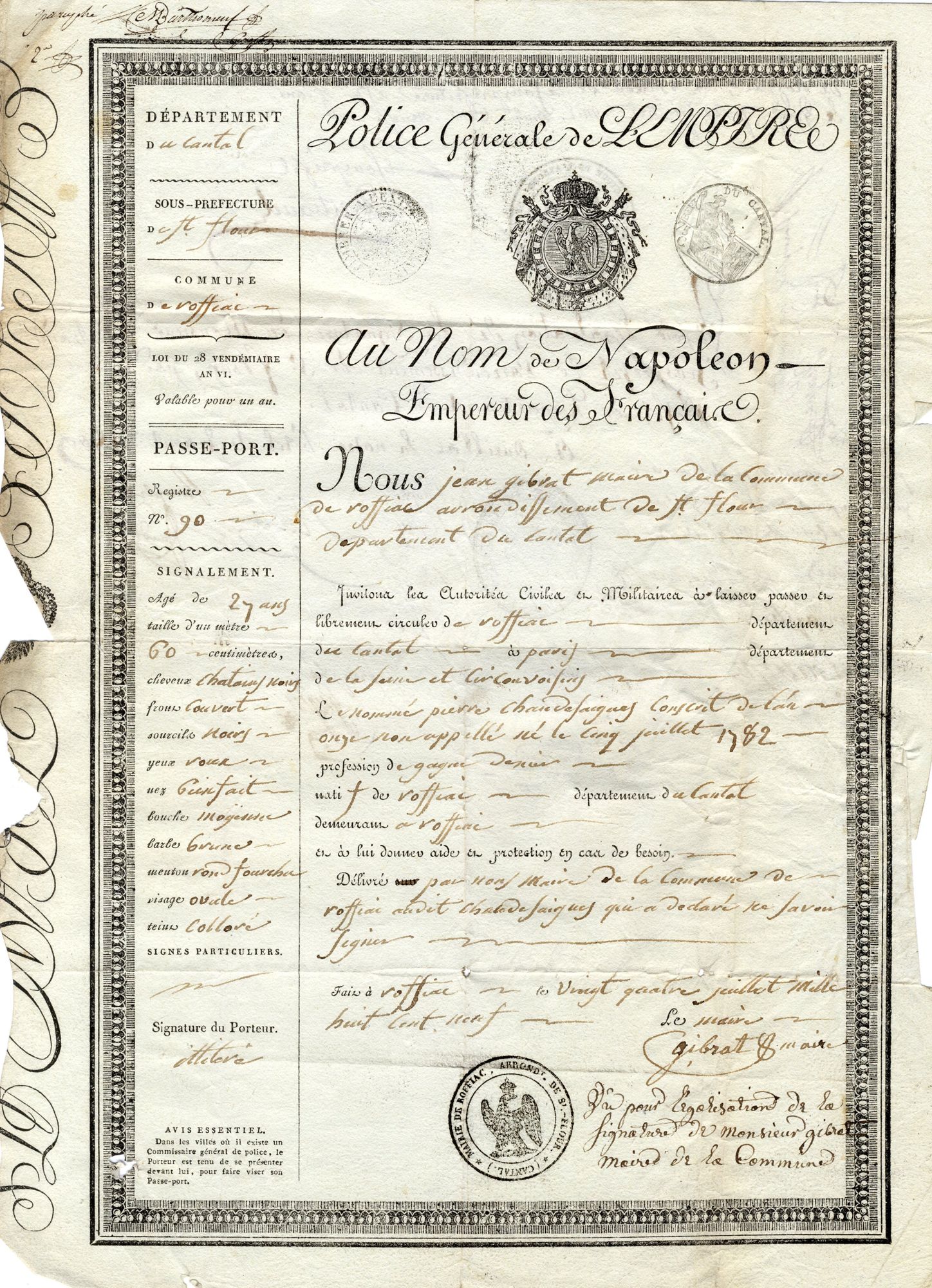 Faux passeport et vraies lettres de grâce