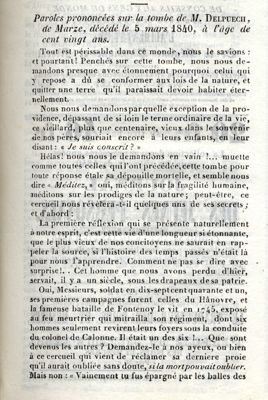 La Revue du Cantal du mercredi 18 mars 1840