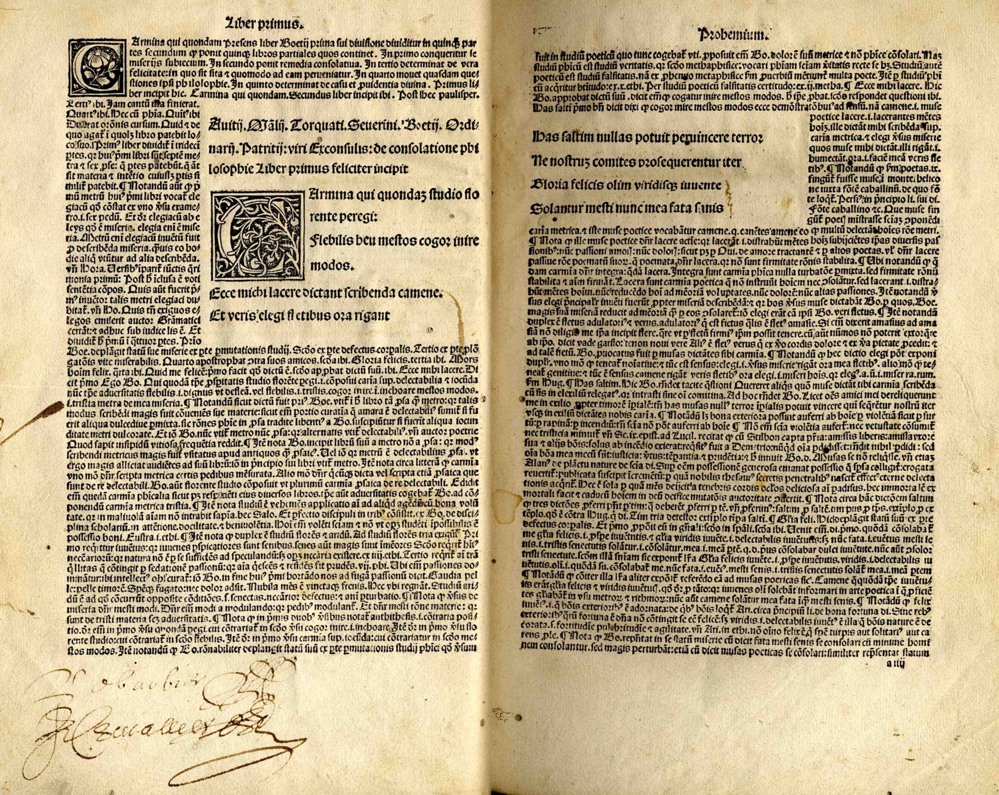 Un témoin des balbutiements de l’imprimerie :  l’incunable De consolatione Philosophiæ de Boèce